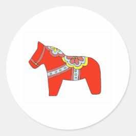 Dala Teckning Sticker Runt Klistermärke