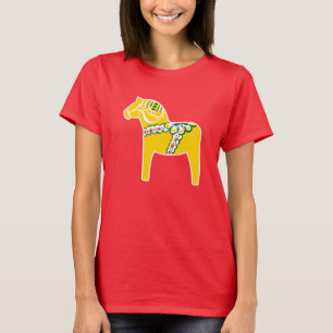 Dalahäst   Dala-häst i gult Tee Shirt