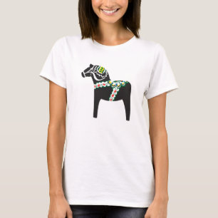 Dalahäst   Dala-häst i svart Tee Shirt