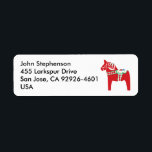 Dalahäst Returadress Etikett<br><div class="desc">En enkel,  svensk häst</div>