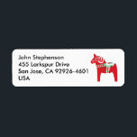 Dalahäst Returadress Etikett<br><div class="desc">En enkel,  svensk häst</div>