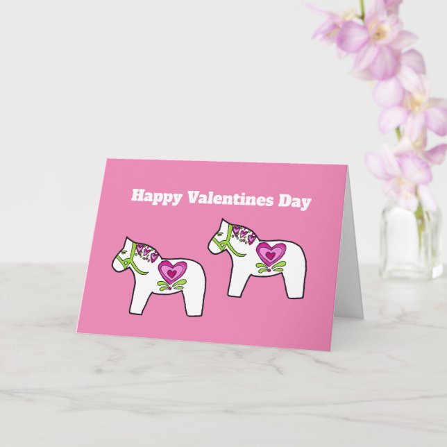 Dalahäst valentinskort kort (Orkide)