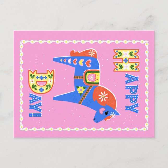 Dalahäst vykort (Framsida)