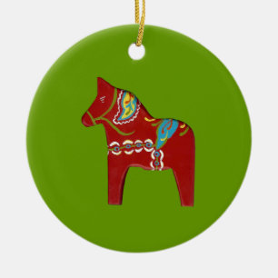 Dalahästprydnad Julgransprydnad Keramik