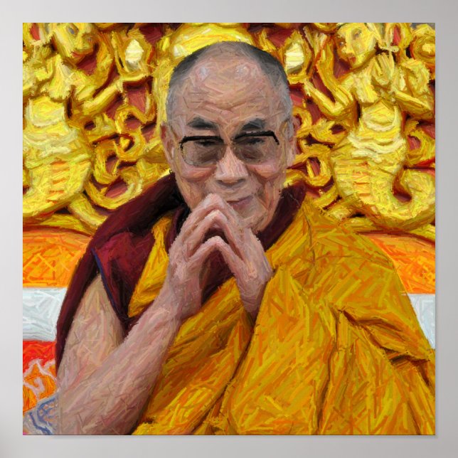 Dalai Lama Buddha Buddhist Buddhism Meditation Poster (Framsidan)