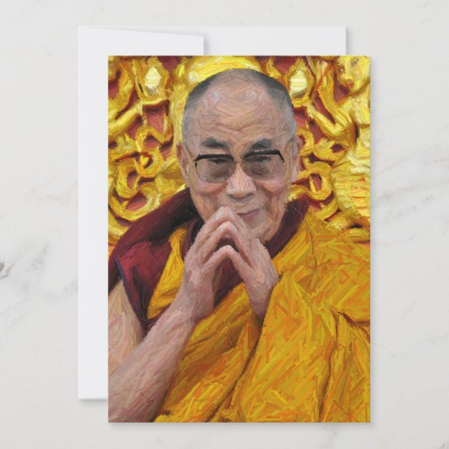 Dalai Lama Buddha buddistisk buddismmeditation Inbjudningar (Framsida)