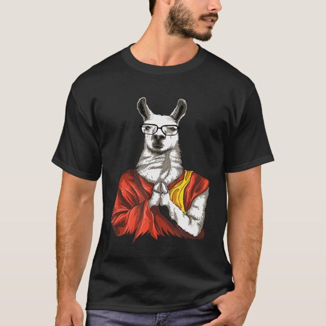 Dalai Lama Dali Llama Meditati T Shirt (Framsida)