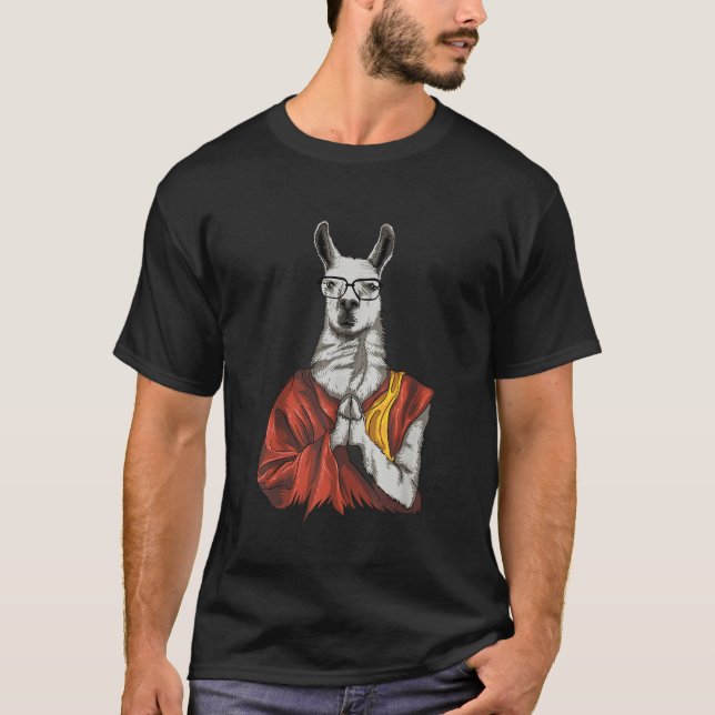 Dalai Lama Dali Llama Shirt Cute Meditation Funny T Shirt (Framsida)