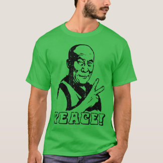 Dalai Lama Fredstecken retro T Shirt