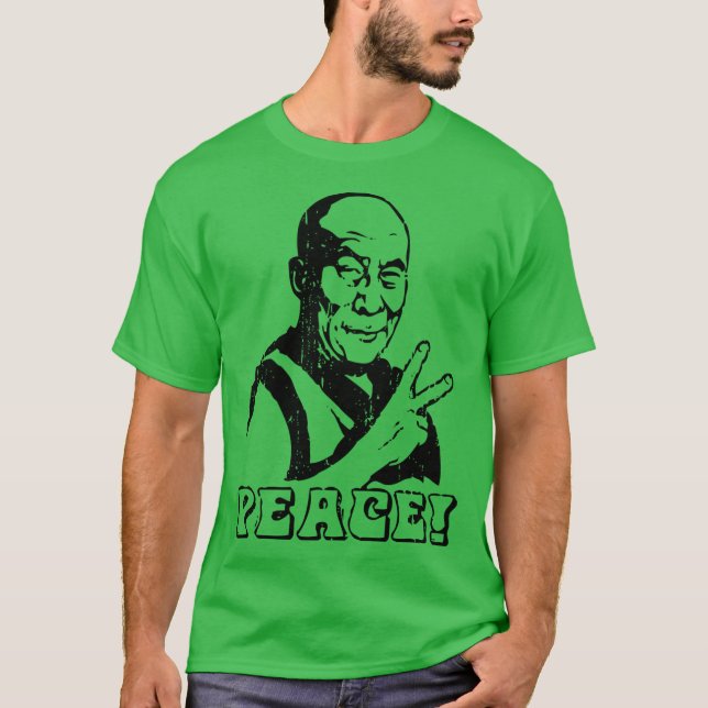 Dalai Lama Fredstecken retro T Shirt (Framsida)