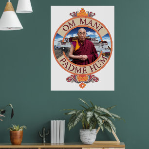 Dalai Lama Potalapalatset Om Mani Padme Hum Poster