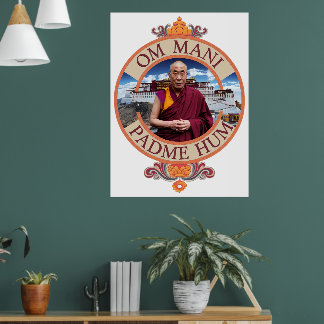 Dalai Lama Potalapalatset Om Mani Padme Hum Poster