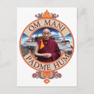 Dalai Lama Potalapalatset Om Mani Padme Hum Vykort