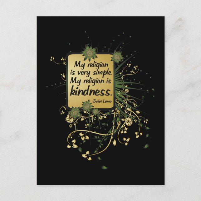 Dalai Lama Religion Quote Vykort (Framsida)