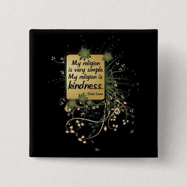 Dalai Lama religioncitationstecken Knapp (Framsida)