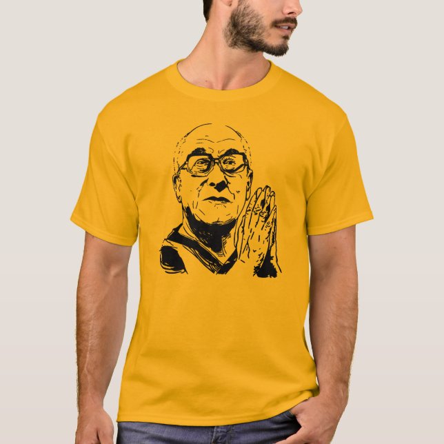 Dalai Lama XIV Praying T Shirt (Framsida)
