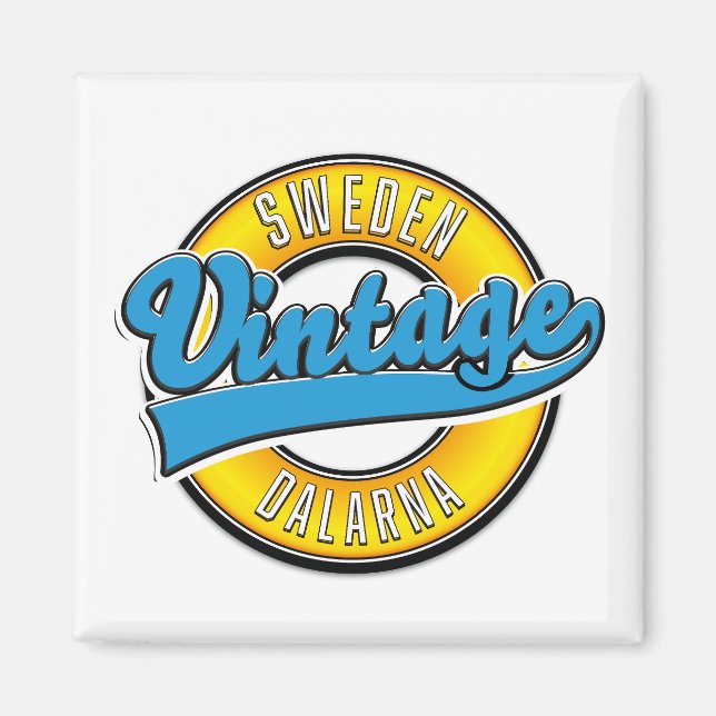 Dalarna Sverige vintage Magnet (Framsidan)