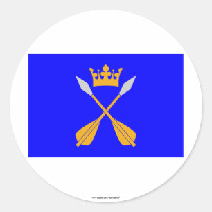 Dalarnas län flagga runt klistermärke