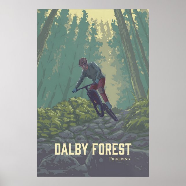Dalby Forest Mountainbike Reseskylt Poster (Framsidan)