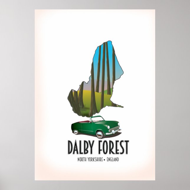 Dalby Forest North Yorkshire karta Poster (Framsidan)
