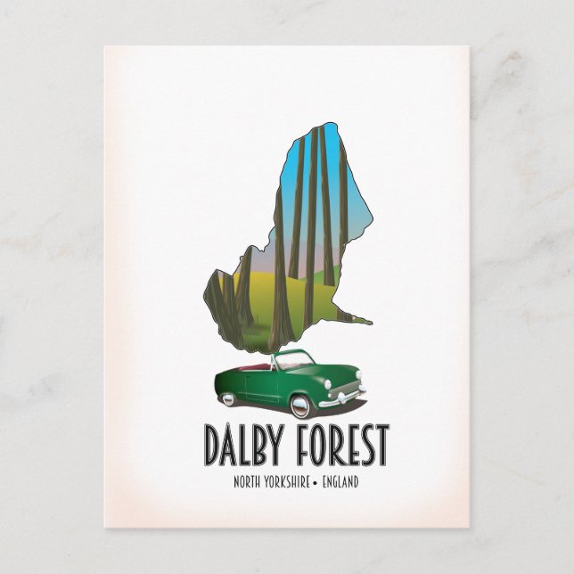 Dalby Forest North Yorkshire reskarta Vykort (Framsida)