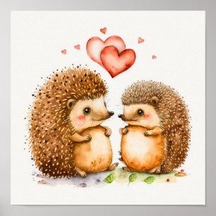 Dale and Peggy Valentine Hedgehogs Poster Skriv ut