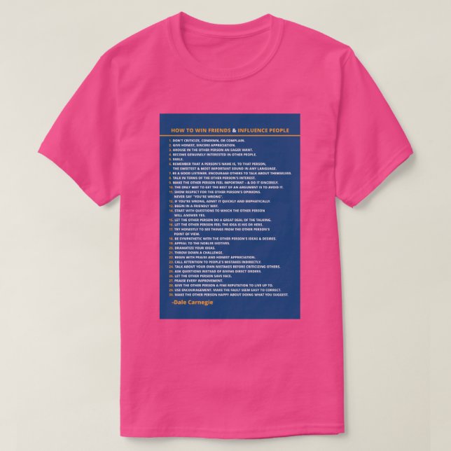 Dale Carnegie How to Win Friends and Influence Peo T Shirt (Design framsida)