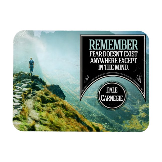 Dale Carnegie inspirationcitat "Fruktan" Flexibel Magnet (Horisontell)
