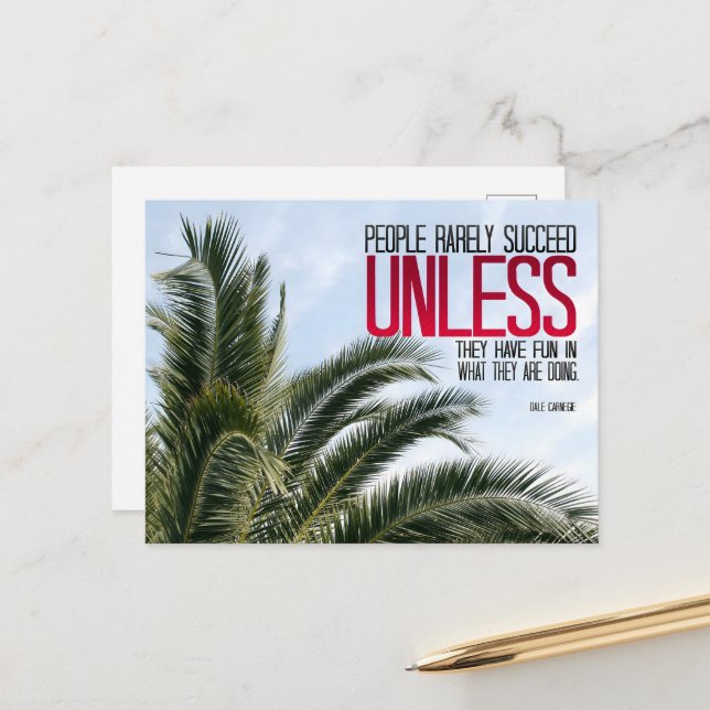Dale Carnegie inspirationsoffert "Ha roligt" Vykort (Fram/Back In Situ)