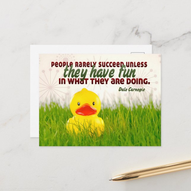 Dale Carnegie inspirationsoffert "Ha roligt" Vykort (Fram/Back In Situ)