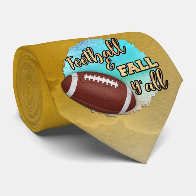 Dale Football & Fall Y all på Gult Neck Tie Slips (Rullad)