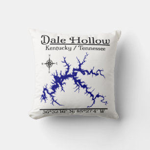 Dale Hollow Lake Kentucky Tennessee Nautilsk karta Kudde