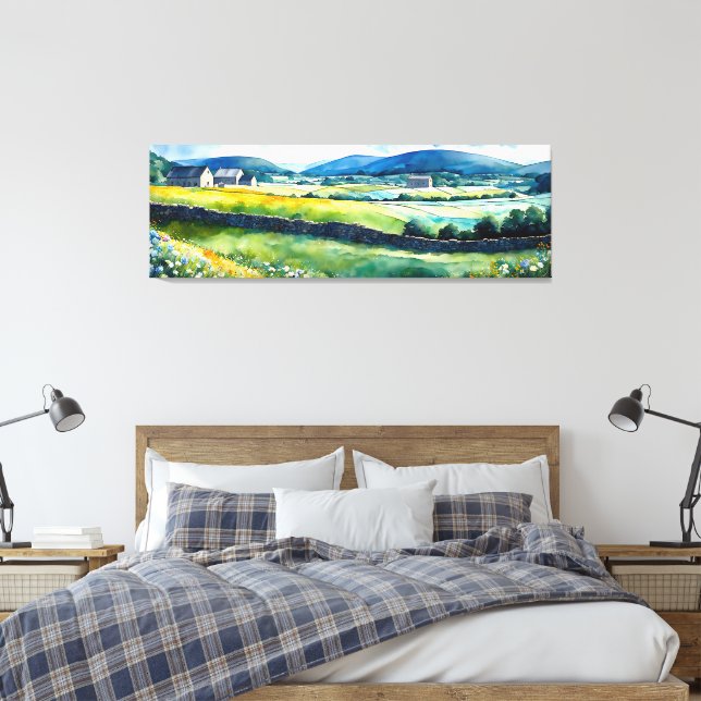 "Dalehaven" Wide Landscape Yorkshire Dales Scene Canvastryck (Insitu (sovrum))