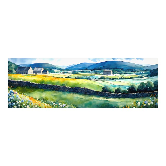"Dalehaven" Wide Landscape Yorkshire Dales Scene Fototryck (Framsidan)