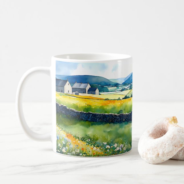 "Dalehaven" Wide Landscape Yorkshire Dales Scene Kaffemugg (Med munk)