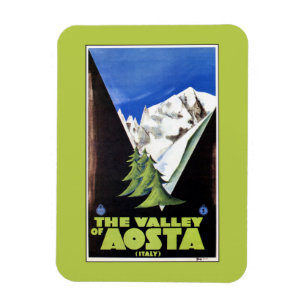 Dalen av Aosta italienalperna reser affischen Magnet