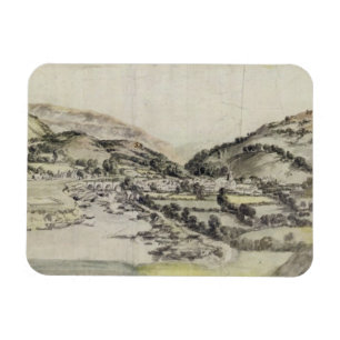 Dalen av Llangollen (w/c på papper) Magnet