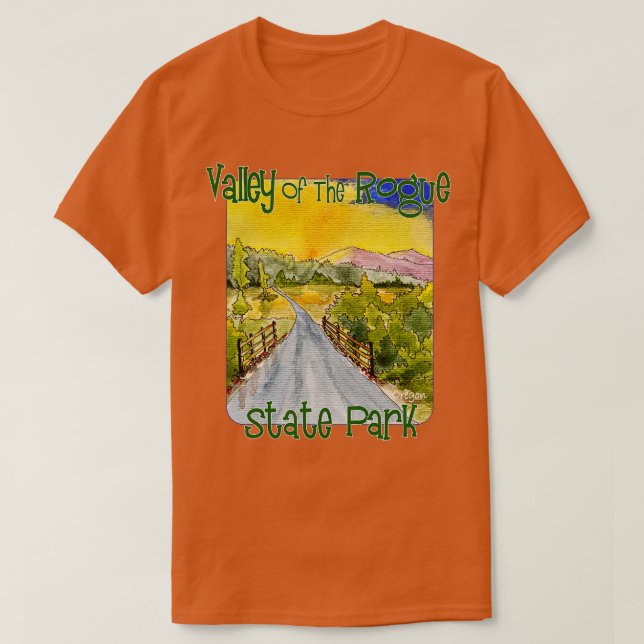 Dalen i Rogue State Park Oregon T Shirt (Design framsida)