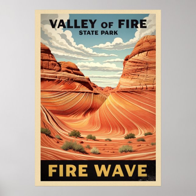 Dalen of Fire State Park - brandvåg V01 Poster (Framsidan)