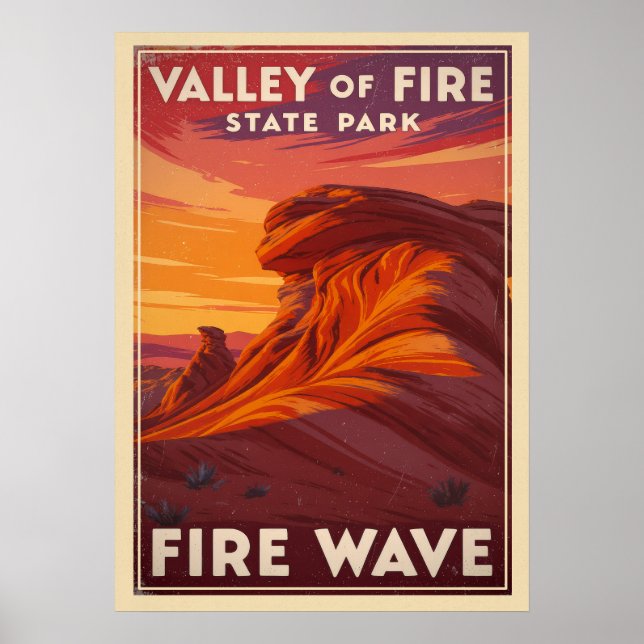 Dalen of Fire State Park - brandvåg V02 Poster (Framsidan)