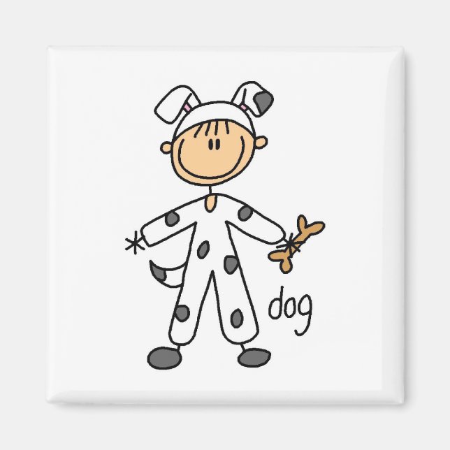 Dalformation Hund Dress Up Tshirts och Gifts Magnet (Framsidan)