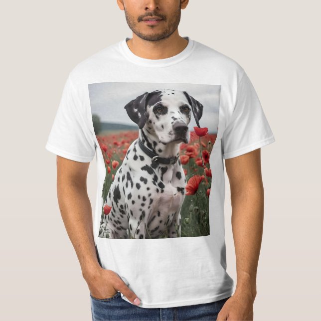 Dalformation Hund i Poppy Fält, T Shirt (Framsida)