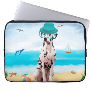 Dalformation Hund på Beach Laptop Fodral
