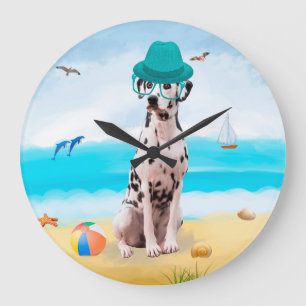Dalformation Hund på Beach Stor Klocka