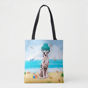 Dalformation Hund på Beach Tygkasse