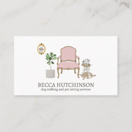 Dalformation Hund Sitta Pet Sitter Watercolor Visitkort