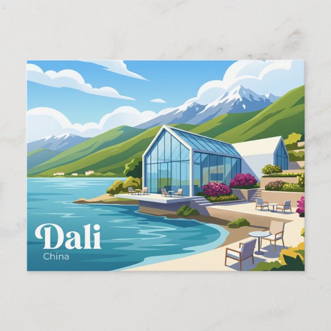 Dali Erhai Lake Glass House Kina Vykort (Framsida)