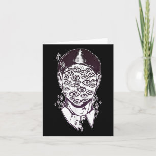 Dali Surreal - Noir Retro Ögon på Ansikte TattoArt Kort