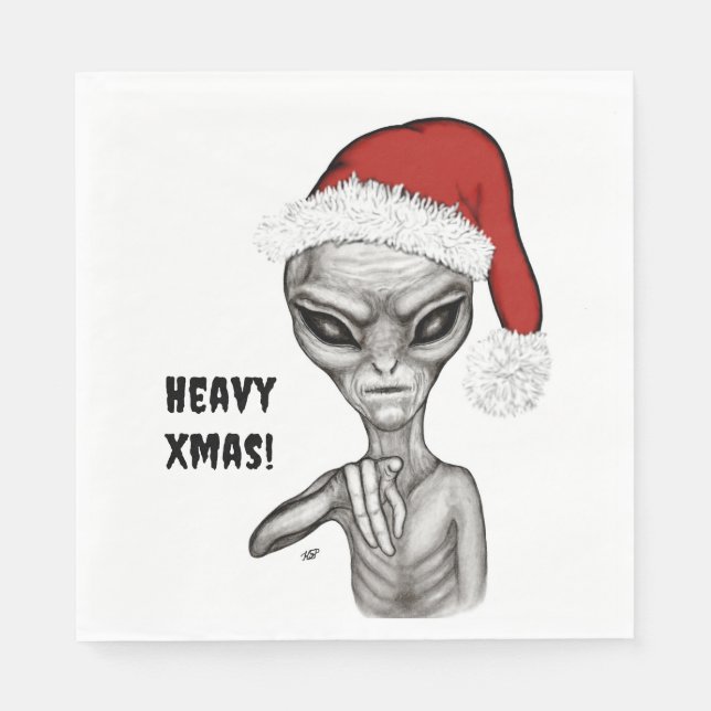 Dålig Alien, tung Xmas! Pappersservett (Framsidan)