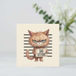 Dålig attityd Cat Mugshot - Lustigt Kattdjur Desig